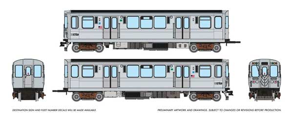 Rapido Trains HO 208507 - Budd 2600-Series Railcars "Chicago Transit Authority" #2955, 2956 (Speedlines Logo Scheme)