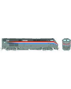 Rapido Trains HO 85002 - GE P32AC-DM Diesel Locomotive "Amtrak" #705 (Phase III, silver, red, white, blue, gray)