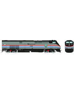 Rapido Trains HO 85006 - GE P32AC-DM Diesel Locomotive "Amtrak" #715 (Phase III, silver, red, white, blue, black, Empire Service)
