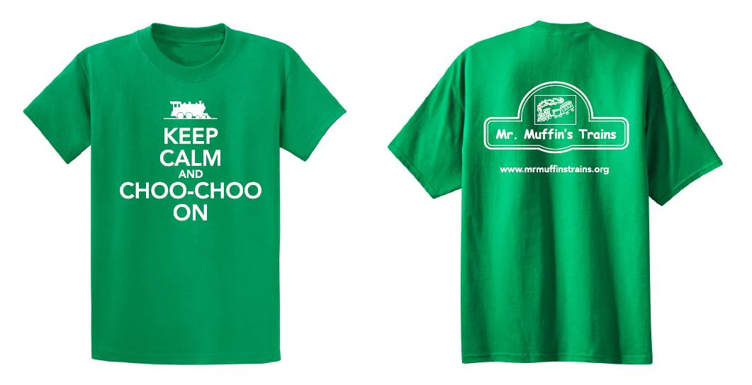 T-Shirt - "Keep Calm and Choo-Choo On" Youth (Green Tie-Dye) - Image 3