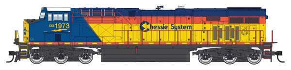 Walthers HO 910-10228 - Mainline - GE ES44AC Evolution Series GEVO Diesel Engine "CSX" #1973 (Chessie System Heritage) Standard DC - Image 4