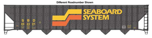 Walthers HO 910-56363 - Mainline - 73' Greenville 7,000 Cubic Foot Wood Chip Hopper "Seaboard System" #432227 - Image 4