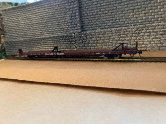 Walthers HO 910-5732 - Mainline - 89' Channel Side Flatcar "TTX" #150088 (Brown)