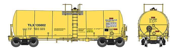 Walthers HO 920-100076 - Proto - 40??? Trinity 14,000-Gallon Molten Sulfur Tank car "Trinity Industries Leasing" #135046 (TILX)