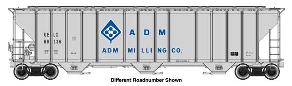 Walthers HO 920-106172 - Proto - 55' Evans 4780 Covered Hopper "ADM-Milling" #60155 (UELX) - Image 2