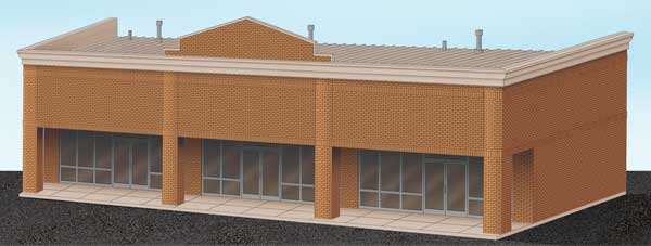 Walthers HO 933-4115 - Cornerstone - Modern Shopping Center I Building Kit - Image 2