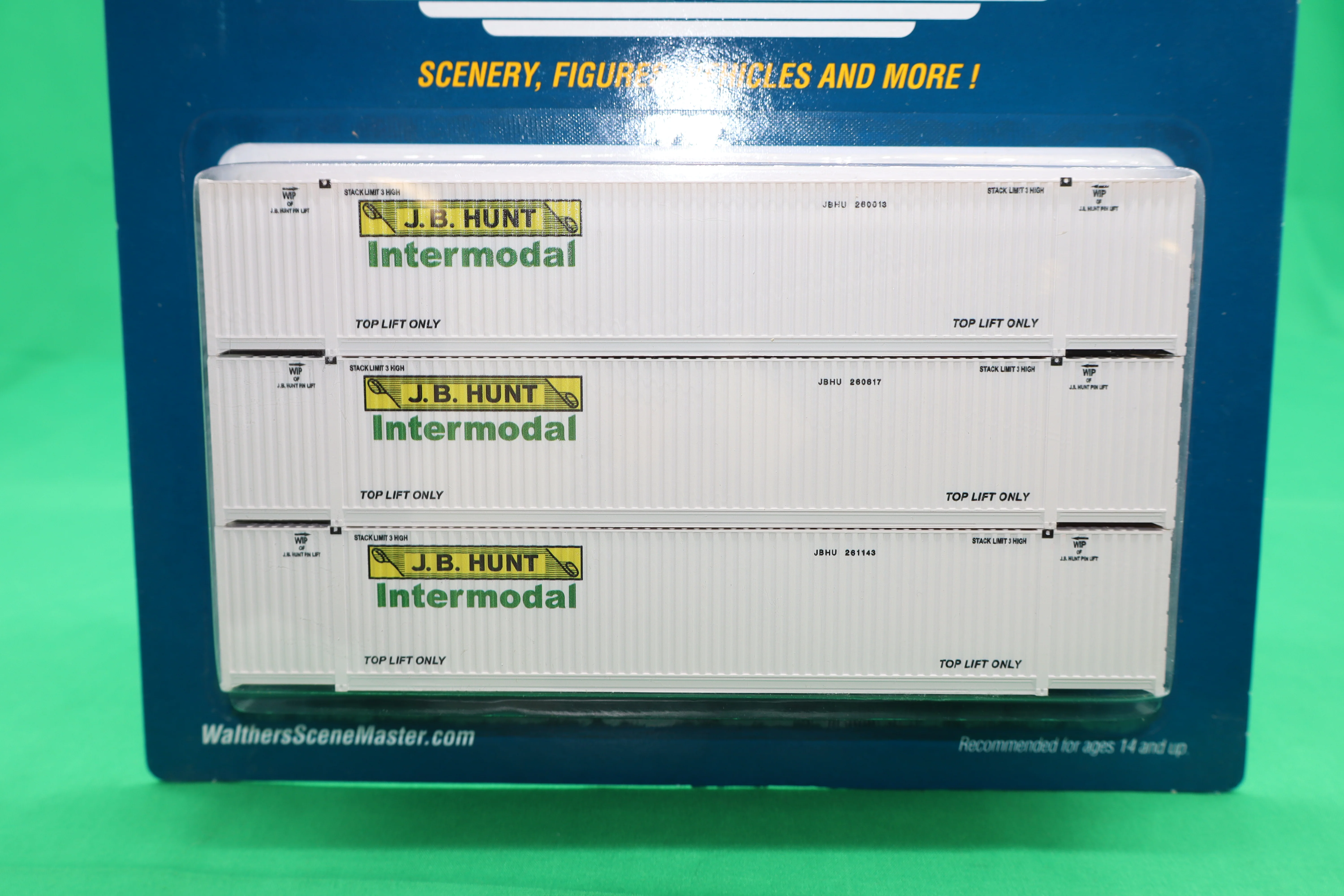 Walthers HO 949-18504 - SceneMaster - 53' Corrugated Container "JB Hunt" (3 Pack)